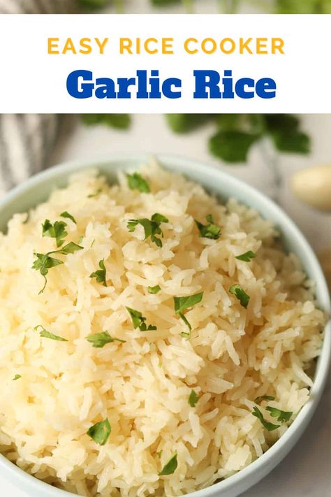 How To Flavor Rice In A Rice Cooker, Flavorful Rice In Rice Cooker, Rice Cooker Garlic Butter Rice, How To Season Rice In Rice Cooker, Rice Maker Rice Recipes, Instant Pot Garlic Rice, Rice Dishes In Rice Cooker, Rice Cooker Side Dish Recipes, Rice Cooker Broccoli And Rice