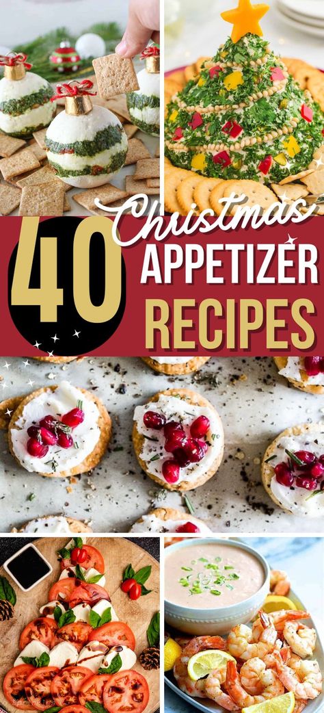 christmas appetizers Light Appetizers For Christmas, Holiday Side Dishes Christmas Appetizers, Fancy Holiday Appetizers, Winter Themed Appetizers, Holiday Hourdourves, Christmas Hot Appetizers, Christmas Apps Appetizer Recipes, Elegant Christmas Appetizers, Savory Holiday Appetizers