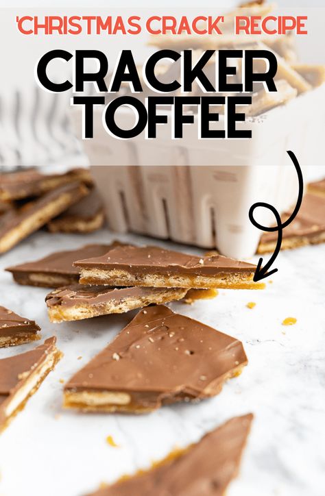 Cracker Toffee Recipe, Christmas No Bake Treats, Saltine Cracker Toffee, Saltine Cracker, Saltine Toffee, Soda Crackers, Cooking With Karli, Cracker Candy, Club Crackers