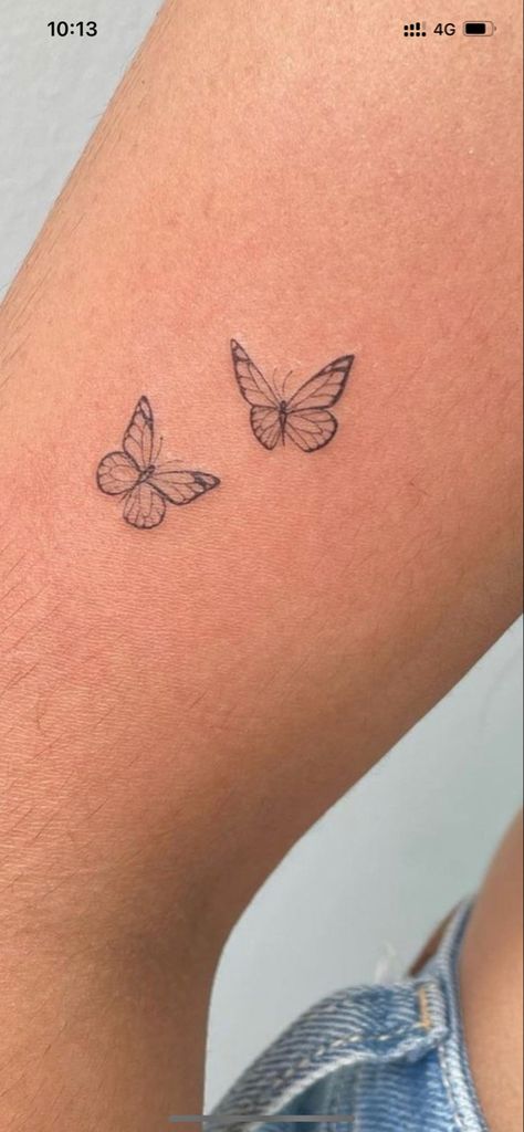 Small Dainty Tattoos Butterfly, Cute Simple Tattoo Ideas For Women, Butterflies Around Words Tattoo, Small Butterfly Tattoo With Initials, March Butterfly Tattoo, Butterfly Tattoo Feminine, Small Monarch Butterfly Tattoo On Wrist, Small Butterfly Back Tattoo, Tiny Butterfly Tattoo Ankle