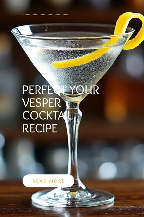 Perfect Vesper Cocktail Recipe made of Gin or Vodka, making this a perfect James Bond Martini Cocktail Recipe. James Bond Martini Recipe, Vesper Cocktail, Pink Gin Cocktails, Vesper Martini, James Bond Books, Shaken Not Stirred, Rose Cocktail, Classic Martini, Dry Martini