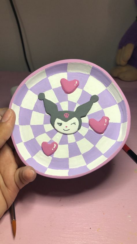 Kuromi Clay Art, Clay Kuromi, Kuromi Clay, Arcilla Ideas, Angelina Core, Diy Dish, Craft Fairs Booth, Clay Stuff, Clay Diy Projects