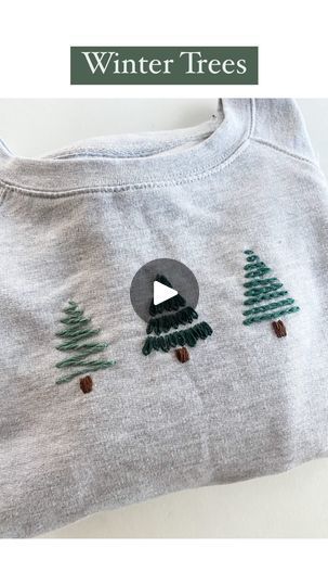 268K views · 22K reactions | Are they Christmas trees or pine trees? 🫶🏻 comment “trees link” and I’ll DM you the link for this pattern and embroidery kit 🌲🌲🌲 | Sarah Lloyd - Embroidery Artist and Teacher Cross Stitch Sweatshirt Diy, Hand Embroidered Christmas Sweatshirt, Embroidery On Sweatshirts Diy, Diy Embroidery Sweatshirt, Hand Stitched Sweatshirt, Diy Christmas Sweatshirts, Christmas Embroidery Sweatshirts, Diy Embroidered Shirt, Embroidered Sweatshirt Ideas