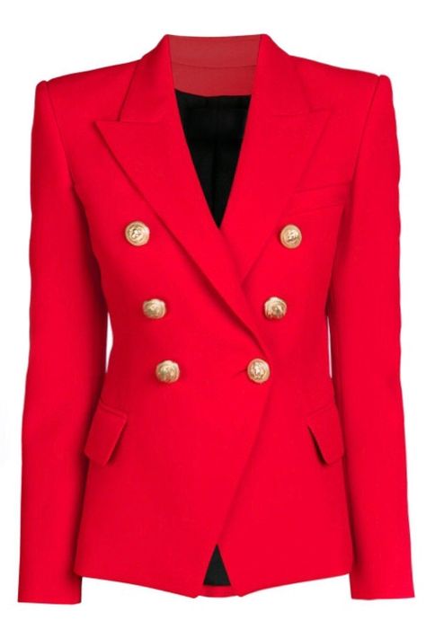 8c00dee24c9878fea090ed070b44f1ab Church Fashion, Green Blazer, Red Blazer, White Blazer, Ladies Dress Design, Blazer Buttons, Black Blazers, Gold Buttons, Double Breasted Suit Jacket