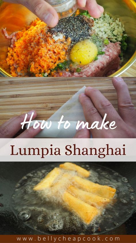 Lumpia Shanghai Recipe, Easy Lumpia Recipe, Philapino Recipes, Lumpia Recipe Filipino, Lumpiang Shanghai Recipe, Asian Recipes Healthy, Easy Asian Dishes, Lumpia Shanghai, Filipino Lumpia