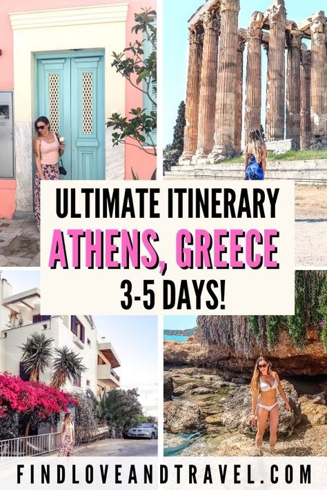 Greece Travel Itinerary, Greece Guide, Athens Beach, Athens Itinerary, Greece Travel Tips, Acropolis Greece, Greece Food, Athens Travel, Greek Vacation