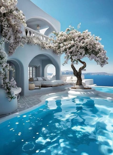 Santorini Resorts, Santorini Villas, Unique Architecture, Dream Holiday, Stone Houses, Vacation Places, Dream Home Design, Dream Vacations, Santorini