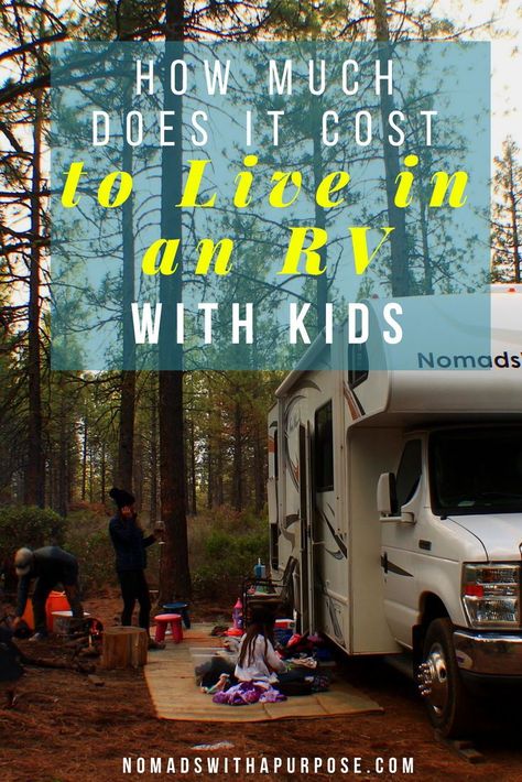 How much does it cost to live in an RV with kids // Family RV living // How to live in an RV with kids // How to downsize to an RV // RV living tips an tricks // How to afford full time travel // What it costs to live in an RV // At first, RV living started with the idea of just living in it for 5 months and doing some long road trips mixed in with camping in our hometown. Now we’ve lived in our for 3 and a half years (with 5 kids)! Click to read how much it costs Family Of 5 Camper Living, Family Of 5 Rv Living, Rv For Family Of 5, Camper Life With Kids, Living In A Camper Full Time With Kids, Full Time Rv Living With Kids, Camper Living With Kids, Family Rv Living, Rv With Kids