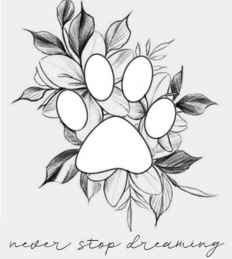 Tattoo Ideas Animal Lover, Veterinary Shirt Ideas, Tattoo Ideas For Your Dog, Vet Med Tattoo Ideas, Paw Print And Flower Tattoo, Veterinary Tattoo Ideas, Dog And Flower Tattoo, Vet Tattoo Ideas, Dog Paw Tattoo Memorial