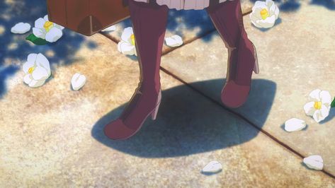 Theatre Academia, Violet Evergreen, Women Heel Boots, White Flowy Dress, Violet Aesthetic, Violet Evergarden Anime, Fantasy Background, Violet Evergarden, Flower Therapy