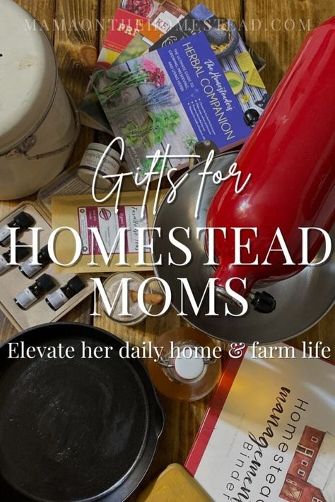 What do you buy for a homesteading woman who dreams of simple living, chickens, and tomatoes? Check out these 29 homestead mom gift ideas that she will love to receive for any occasion! #Homesteading #HomesteadingWomen #WomenOnTheHomestead #HomesteadMom #MamasOnTheHomestead #GiftIdeas #MomGiftIdeas Gifts For The Homesteader, Homestead Gift Ideas, Homestead Gift Basket, Homesteader Gifts, Homesteading Gifts, Gifts For Homesteaders, Homestead Gifts, Homestead Mom, Pastured Pigs