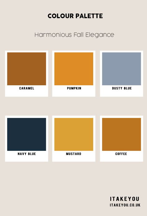 Dusty Blue and Pumpkin Color Combination, Navy Blue and Yellow Mustard Color Scheme, Autumn Colour Scheme, Autumn Colour Trends 2023, Fall Color Palette, autumn colors, Autumn Colours 2023, soft autumn colour palette Ochre Color Palette Bedrooms, Mustard Blue And Grey Living Room, Mustard Blue Color Palette, Mustard Rust Blue Living Room, Blue Ochre Color Palette, Yellow Navy Living Room, Mustard And Blue Outfit, Navy And Mustard Color Palette, Mustard Yellow Bedroom Colour Schemes