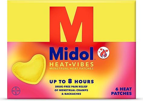 Midol Heat Vibes Menstrual Pain Relief Heat Patches for Menstrual Symptom Relief - 6 Count Menstrual Pain Relief, Pain Relief Patches, Cramps Relief, Period Cramps, Menstrual Pain, Muscle Pain Relief, Period Pain, Menstrual Cramps, Heat Therapy