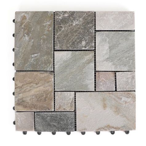 3rd Street Inn Slate Stone Tiles - Stone Outdoor Deck Tiles - Interlocking Patio Tiles - 12" x 12" Patio Flooring - Indoor / Outdoor Floor Tiles - Balcony Flooring (Colorful Stone, 18 Pack) - Walmart.com Interlocking Patio Tiles, Stone Deck, Interlocking Pavers, Outdoor Deck Tiles, Deck Flooring, Interlocking Deck Tiles, Balcony Flooring, Interlocking Tile, Deck Tiles