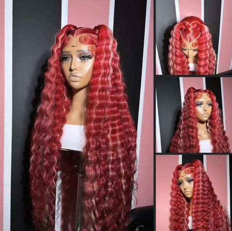 Red Wig Hairstyles, Poc Hairstyles, Baddie Wigs, Dolly Hair, Fav Hairstyles, Wigs Collection, Exotic Hairstyles, Frontal Hair, Wig Collection