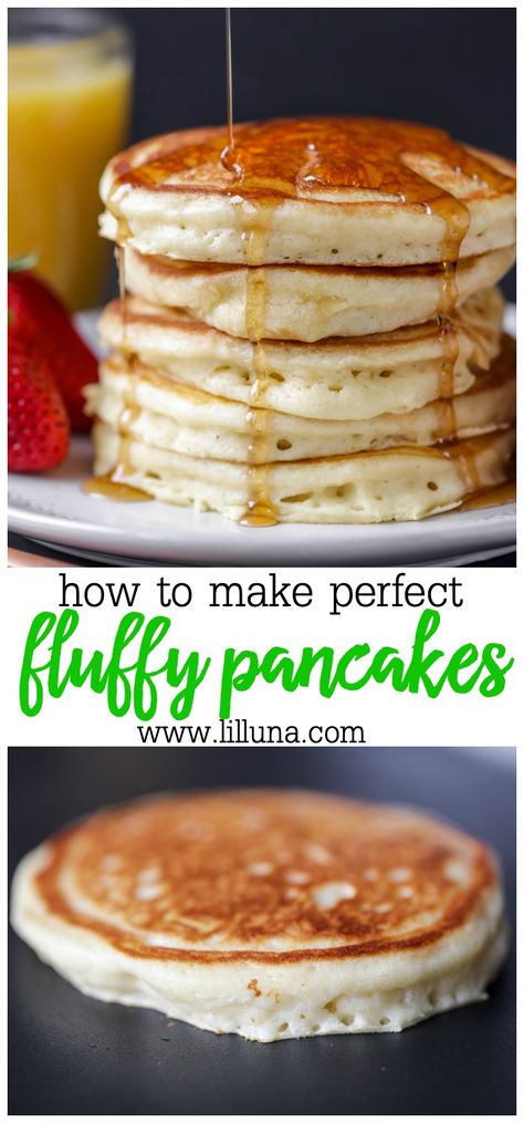 Big Fluffy Pancakes, Fluffy Pancakes Recipe, Pancakes Sans Gluten, Pancake Dessert, Best Pancakes, Fluffy Pancake Recipe, Buttermilk Pancakes Fluffy, Blt Salad, Pancakes Vegan