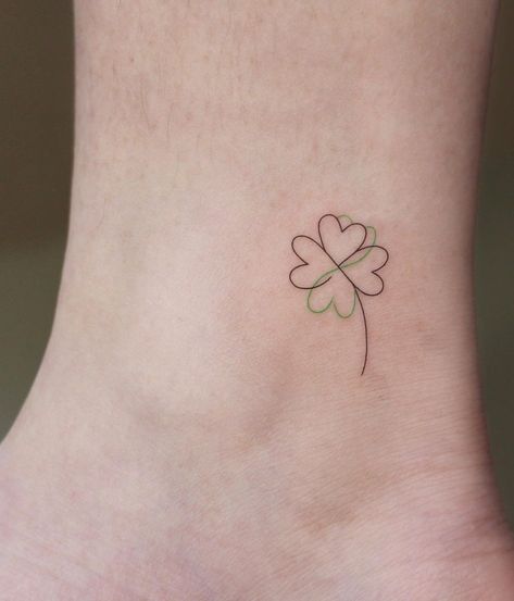 Four-leaf Clover Tattoos: What They Mean & Why They're So Popular Celtic Clover Tattoos, 4 Leaf Clover Tattoo, Shamrock Tattoo, Leaf Clover Tattoo, Live Tattoo, Four Leaf Clover Tattoo, Luck Tattoo, Clover Tattoo, Shamrock Tattoos