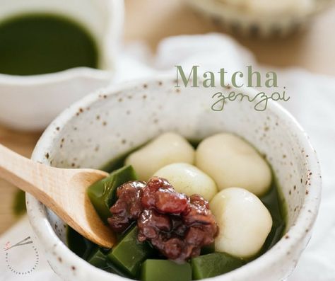 Matcha Zenzai Faerie Witch, Matcha Jelly, Breads Recipes, Tang Yuan, Witch Kitchen, Healthy Asian, International Desserts, Jelly Desserts, Green Tea Recipes