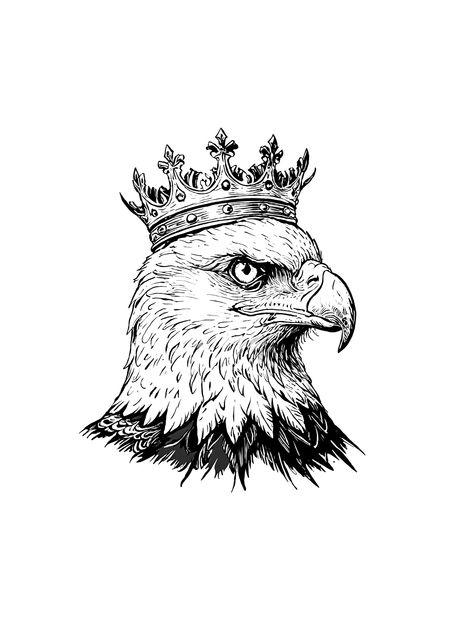 eagle, tattoo, bird, eagle artwork, wildlife art, eagle wallpaper, crown, Black and white, Ink art, tattoo design, Tattoo style, vintage design, Elegant drawing, royal, king, queen Eagle With Crown Tattoo, Eagle Drawing Tattoo, Black And White Ink Art, Crown Black And White, Ink Art Tattoo, Art Tattoo Design, Eagle Artwork, Aigle Royal, Bird Eagle