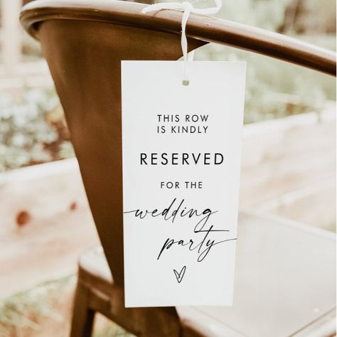 Modern Minimalist Wedding Reserved Sign Reserved Signs For Wedding, Classic Modern Wedding, Wedding Party Sign, Reserved Wedding Signs, Signs For Wedding, Contemporary Bride, Modern Minimalist Wedding, Reserved Signs, Contemporary Wedding