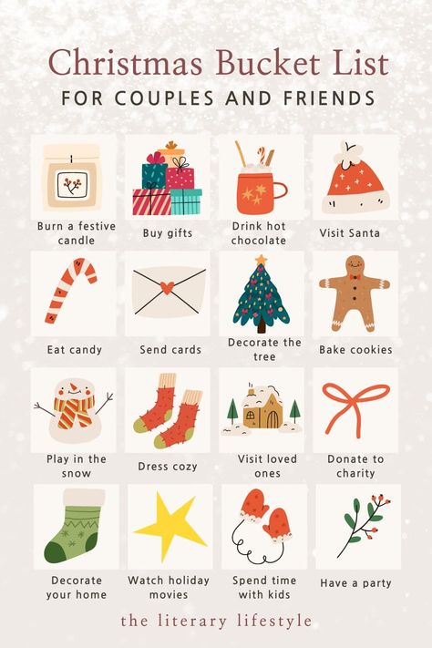 25 Magical Christmas Bucket List Ideas for Adults (With Printable) New Year Activities For Adults, Bucket List For Adults, Christmas Activities For Adults, Christmas Bucket List Ideas, Best Christmas Books, Christmas To Do List, Christmas Bucket List, Christmas Date, Christmas Bucket