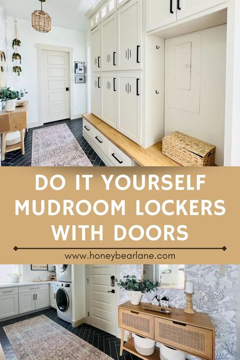 I’m thrilled with the final result of my DIY mudroom lockers with doors project! I made six lockers that sit on two levels because it was the best way to get six units (nearly enough for my family of seven!) that were still wide enough to be useful and store backpacks and such. Get the plans in the blog. Diy Mudroom Lockers With Doors, Mudroom Lockers With Doors, Lockers With Doors, Diy Mudroom Lockers, Store Backpacks, Diy Projects To Make And Sell, Mudroom Lockers, Diy Mudroom, Deep Sink