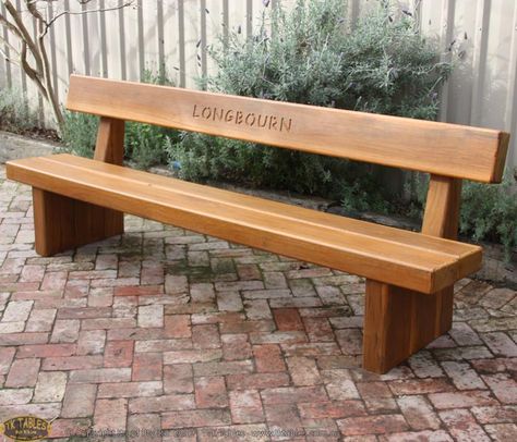 Memorial Wooden Bench Seat | Outdoor Timber Furniture | TK Tables Wooden Seats Outdoor, Bench For Outdoors, Outdoor Beach Furniture, Wooden Benches Outdoor, Wooden Bench Design, Bench Design Outdoor, Outdoor Bench Design, Garden Chairs Outdoor, Rustic Outdoor Benches