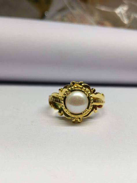 Pearl Finger Ring Designs, Ring Designs For Men, Pearl Finger Ring, Gold Ring With Stone, Gents Gold Ring, Nose Ring Jewelry, Mens Ring Designs, Ring With Stone, Gold Finger Rings