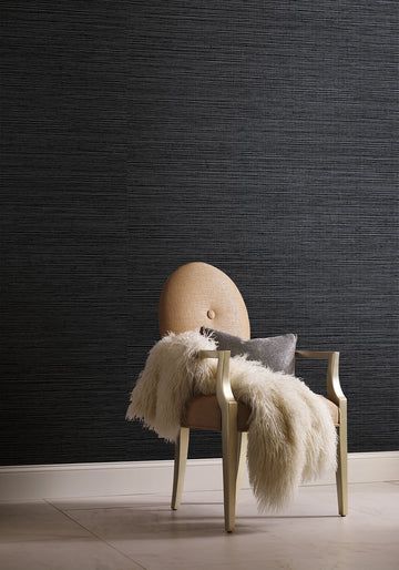 Grasscloth Wallpaper Bedroom, Grey Grasscloth Wallpaper, Sisal Wallpaper, Small Bathroom Wallpaper, Dark Grey Wallpaper, Outdoor Pool Area, Leaf Silhouette, Home Decor Bathroom, Wallpaper Accent Wall