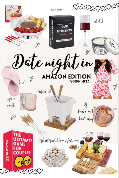 Date night in with your loved one doesn’t have to be dinner and a movie. Here’s a fun date night idea: fondue & game night. Set up the charcuterie board and grab some wine & call it a date! #dateideas #datenightideas #valentines Movie Date Night At Home Set Up, Easy Date Night Ideas, Couples Movie Night, Indoor Movie Night, Romantic Home Dates, Indoor Date Ideas, Date Night Movies, Date Night Games, Date Night At Home