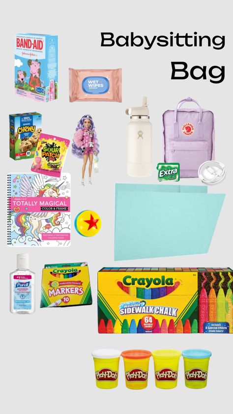 Bag Essentials Aesthetic, Babysitting Bag, Summer Jobs For Teens, Babysitting Hacks, Babysitting Kit, Babysitting Flyers, Babysitting Activities, Making Money Teens, Babysitting Fun