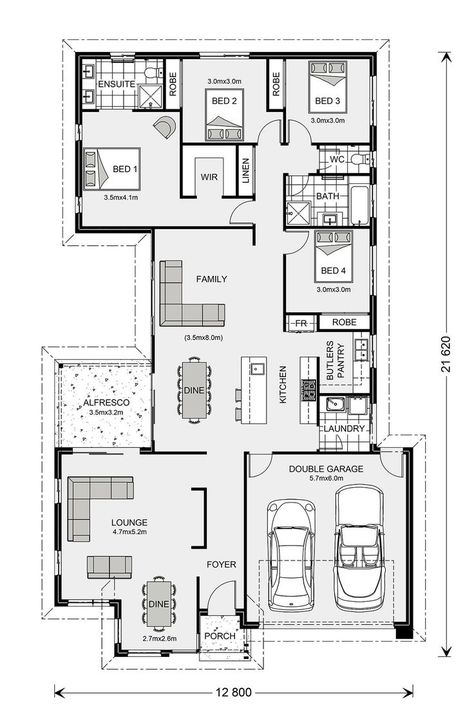 Northside 273, Home Designs in | G.J. Gardner Homes | Building plans house, Home design floor plans, House plans south africa House Building Plans, Practical House, Design Floor Plans, 4 Bedroom House Designs, Floor Plans House, House Plans South Africa, Bungalow Floor Plans, Affordable House Plans, 4 Bedroom House Plans