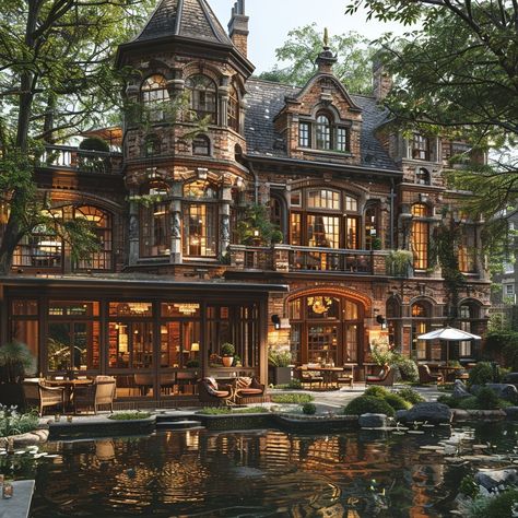 Victorian Boutique, Hotel Bloxburg, Victorian Hotel, Farm Hotel, Vampire Style, London Mansion, Victorian Castle, Hotel Residence, Dreamscape Architecture