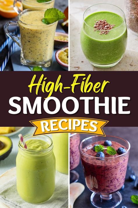 High Fiber Meal Plan, High Fibre Lunches, High Fiber Smoothies, Fiber Smoothie, Fiber Drinks, High Fiber Snacks, High Fiber Breakfast, Fiber Fruits, High Protein Smoothies