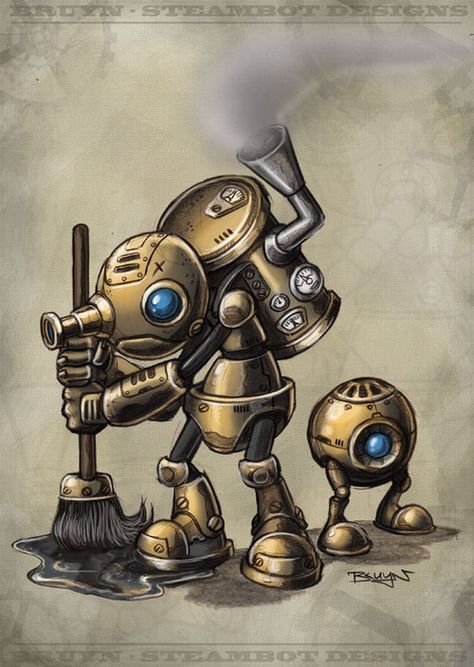 亗 Dr. Emporio Efikz 亗 blog | Steam Robots #Steampunk #Digitalart Tim Shumate Illustrations, Steampunk Art Drawing, Tim Shumate, Steampunk Drawing, Steampunk Robots, Steampunk Illustration, Steampunk Robot, Steampunk Characters, Steampunk Artwork