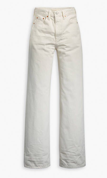 Ribcage Wide Leg Women's Jeans - White | Levi's® US White Levis, Dancer Workout, Cropped Tops, Rib Cage, Levis Jeans, Wide Leg Jeans, Straight Jeans, White Jeans, Women's Jeans