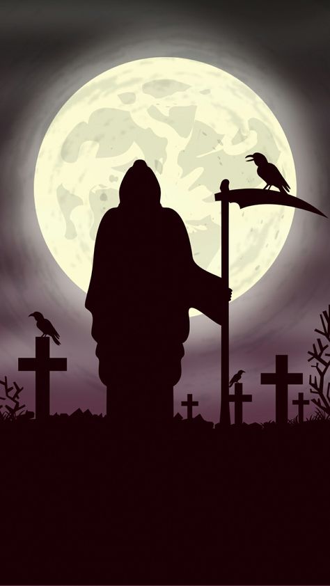 ❤LA DAMA L.A❤ Grim Reaper Silhouette, Reaper Silhouette, Grim Reaper Wallpaper, Grim Reaper Pictures, Reaper Wallpaper, Grim Reaper Drawing, Reaper Drawing, Don't Fear The Reaper, Grim Reaper Tattoo