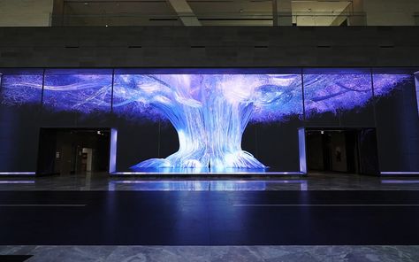 d’strict has introduced 30M*7M (Horizontal*vertical size) of LED display project, depicting Nexen Tire’s infinite potential, “The Infinity Wall” in 3d Mapping, Exposition Photo, Interactive Walls, Led Projects, Interactive Installation, Lobby Design, Projection Mapping, Media Wall, Video Wall