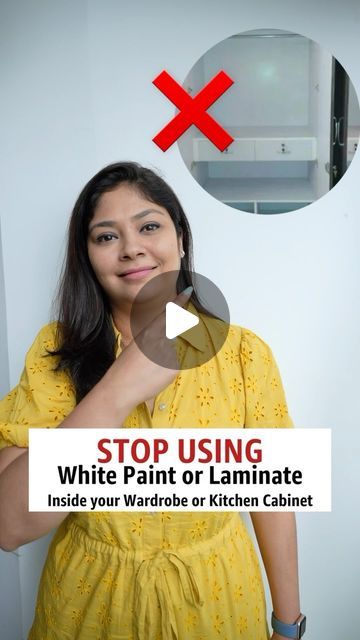 Sonika Khurana Sethi on Instagram: "✋ Stop painting white Inside wardrobe & kitchen cabinets or using white laminate ❌   Instead try the above ideas!!  Most common laminates we use are  ✨ Merino Decoliner 56131 , 55696 & 56113  There are many options available in different brands from 0.8-1mm laminates  Incase you going for Wallpaper, recommended would be only bookshelves, deocratives or crockery cabinet & go for thick paper & waterproof for longer life!!   Save & follow for more!   [wardrobe laminates, inside wardrobe, wardrobe design]" Merino Laminates Kitchen, Wardrobe Inside Ideas, White Laminate Wardrobe, Merino Laminates Wardrobe, Fabric Laminate Wardrobe, Laminate Kitchen Design, Laminates For Wardrobes, Laminates For Kitchen Cabinets, Crockery Cabinet Design Modern