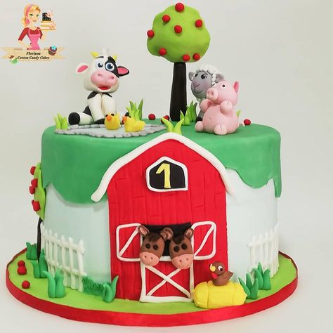 Old Mcdonald Birthday Cake, Old Macdonald Cake, Old Macdonald Birthday Cake, Old Macdonald Birthday, Old Macdonald Had A Farm, Old Macdonald, Farm Cake, Baby Boy 1st Birthday Party, 2 Birthday Cake