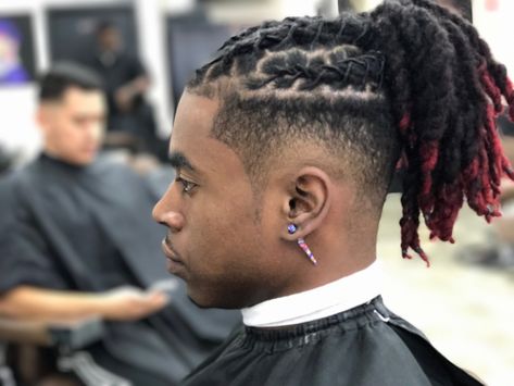 Top Locs Men, Mens Lock Styles, Mens Loc Styles With Shaved Sides, Short Dreads Men Hairstyles, Locs Hairstyles For Black Man, Black Loc Hairstyles Men, High Top Fade Loc Styles, Men Wedding Loc Styles, Loc Styles For Men Ponytail