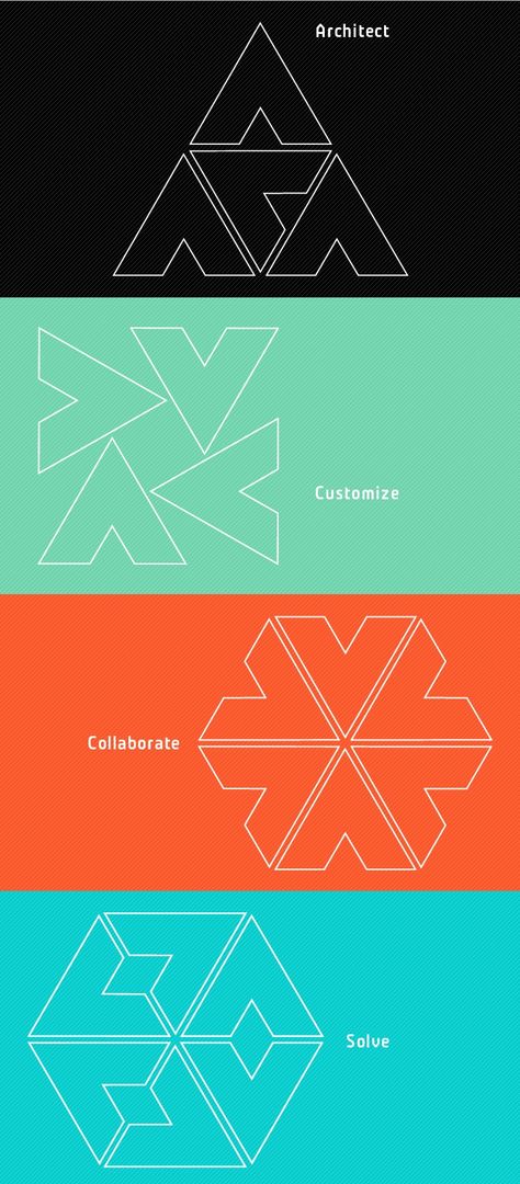 geometric pattern identity system Triangle Visual Identity, Geometric Branding Identity, Visual Identity System Design, Star Geometric Pattern, Brand System Visual Identity, Geometric Visual Identity, Modular Brand Identity, Geometric Shapes Branding, Triangle Brand Identity