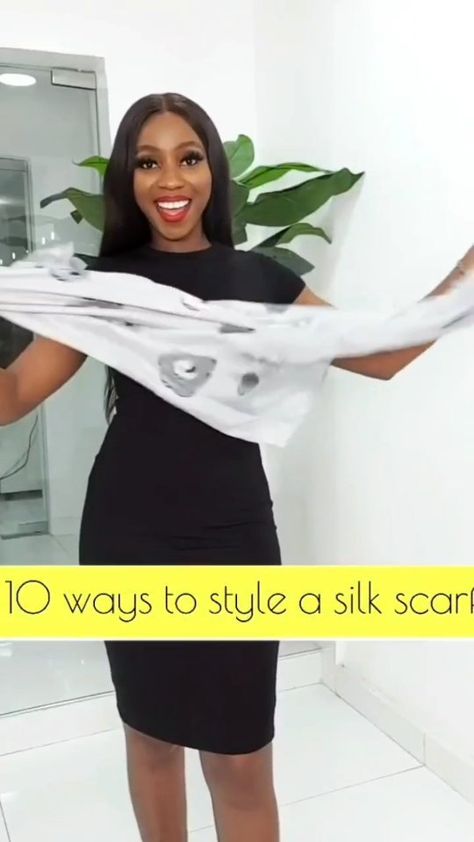 ms_asoebi on Instagram: Scarf lovers!! Here are 10 ways to complement that LBD with a scarf. Thanks to @jesuis_joanne Uniform Work, Scarf Belt, One Shoulder Gown, Fashion Business Casual, Scarf Dress, Black Gown, Square Scarf, How To Style, Scarf Styles