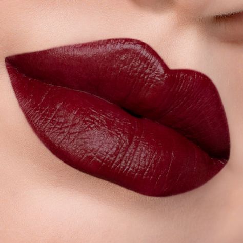 Lipstick Nails Shape, Dark Red Lipstick, Deep Red Lipsticks, Wine Lipstick, Red Lipstick Shades, Wine Lips, Dark Red Lips, Lipstick Nails, Lipstick Tutorial