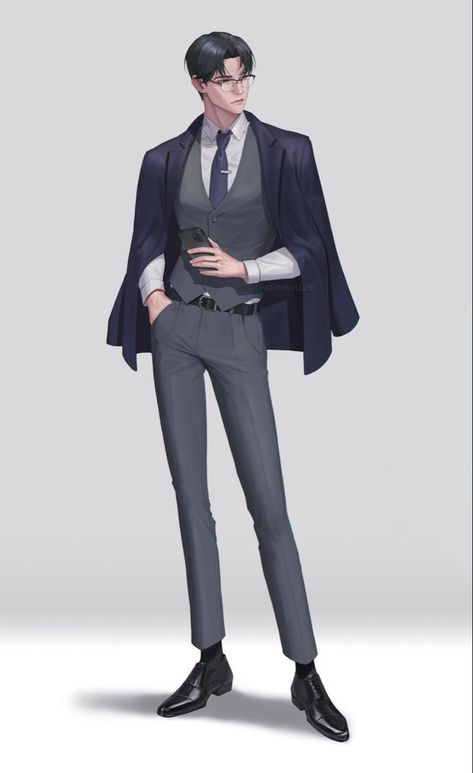 Butler Suit Reference, Men In A Suit Drawing, Men In Suit Reference Pose, Suits Men Reference, Man In Suit Character Design, Male In Suit Drawing, Guy In Suit Drawing Reference, Male Suit Drawing Reference, Character Full Body Poses