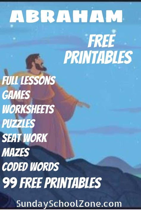 Free, Printable Abraham Bible Activities on Sunday School Zone Abraham Bible Story, Abraham Bible Crafts, Lot Bible, Abraham In The Bible, Abraham Bible, Sunday School Activities For Kids, Abraham And Lot, School Activities For Kids, Sunday School Worksheets