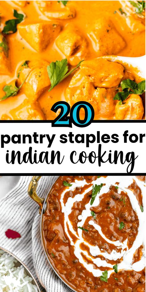 If you enjoy cooking different cuisines on any given day of the week, a stocked pantry is a must. This list of 20 pantry staple ingredients for Indian cooking will have you ready to enjoy your favorite tandoori recipes, dals, and naans, on demand! Stocked Pantry, Tandoori Recipes, Tikka Recipe, Punjabi Food, Dry Chickpeas, Chaat Masala, Pantry Staples, Full Meal Recipes, Indian Cooking