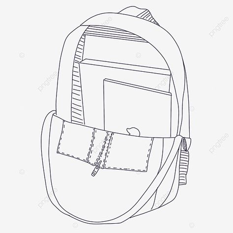 Open Backpack Drawing Reference, Open Bag Drawing, Backpack Sketch Drawing, Open Backpack Drawing, Backpack Drawing Reference, Bag Drawing Sketch, Bag Clipart, Backpack Drawing, Bag Drawing