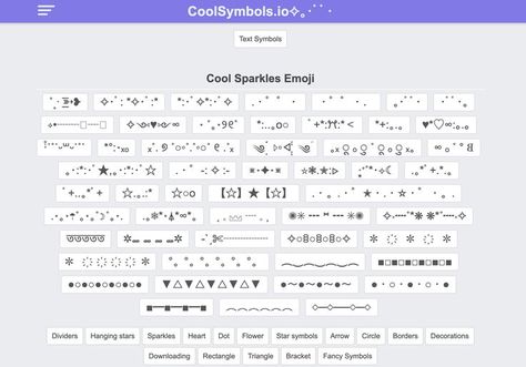 Sparkles emoji ‧̍̊˙˚˙ᵕ꒳ᵕ˙˚˙ *°:⋆ₓₒ ₓ˚. �୭ ˚○◦˚.˚◦○˚ ୧ .˚ₓ ༄ؘ ۪۪۫۫ ▹▫◃ ۪۪۫۫ ༄ؘ ｡ₓ ू ₒ ु ˚ ू ₒ ु ₓ｡ ∞ ₒ ˚ ° 𐐒 ｡･:*:･ﾟ★,｡･:*:･ﾟ☆ .・゜-: ✧ :- ⋇⋆✦⋆⋇ ⭒❃.✮:▹ ‧͙⁺˚*･༓☾ .｡*ﾟ+.*.｡ Sparkle Text, Sparkle Emoji, Emoji Texts, Star Emoji, Cute Text Symbols, Cool Symbols, Emoji Symbols, Hanging Stars, Text Symbols