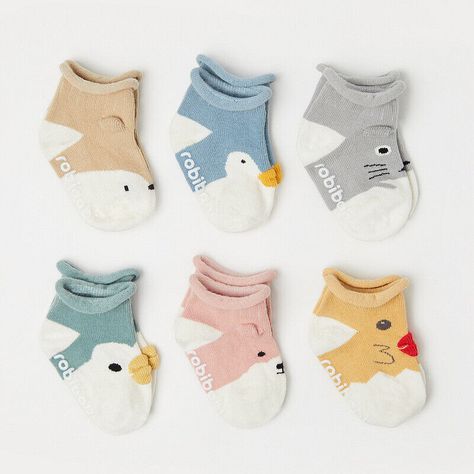 These are very cute cartoon designed socks.   Made of high quality Cotton material.   Very soft and comfortable. Anti Slip     Pattern: as the picture shown     Size: S (0-12 months) (about 9cm insole) M (12-36 months ) (about 11cm insole)       Color: As picture show       package included：   3 Pairs*Baby Socks Newborn Accessories, Ankle Sock, Toddler Socks, Kids Slippers, Sock Animals, Bodysuit Lingerie, Cute Socks, Baby Shorts